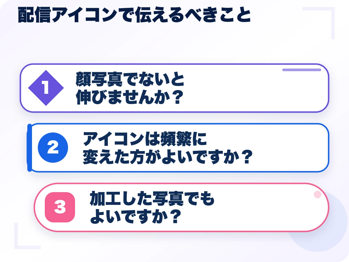 配信アイコンで伝えるべきことを実行する前の三つの確認