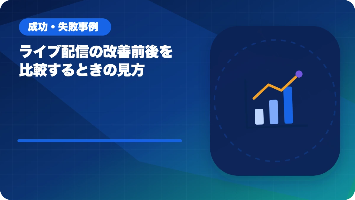 ライブ配信の改善前後を比較するときの見方のアイキャッチ