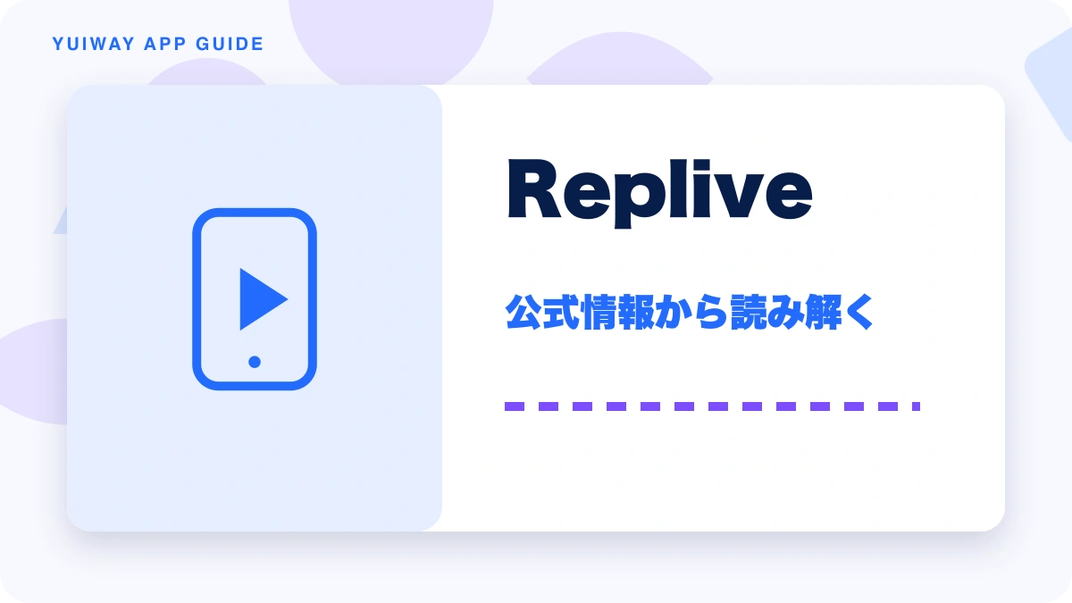 Replive（リプライブ）の特徴と始め方を示す画像