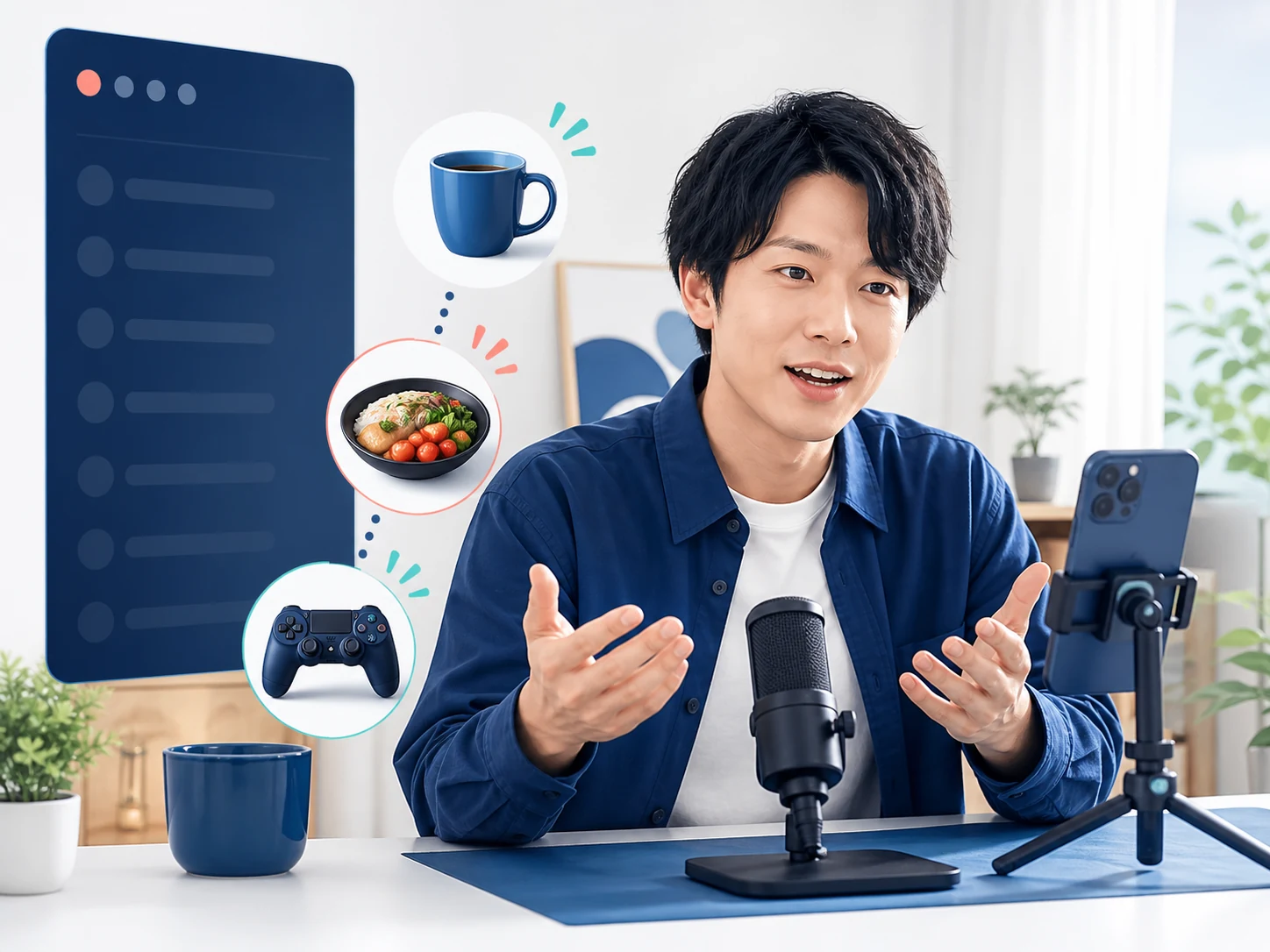 コメントがない時間にも目の前の出来事を話題にして配信を続ける配信者