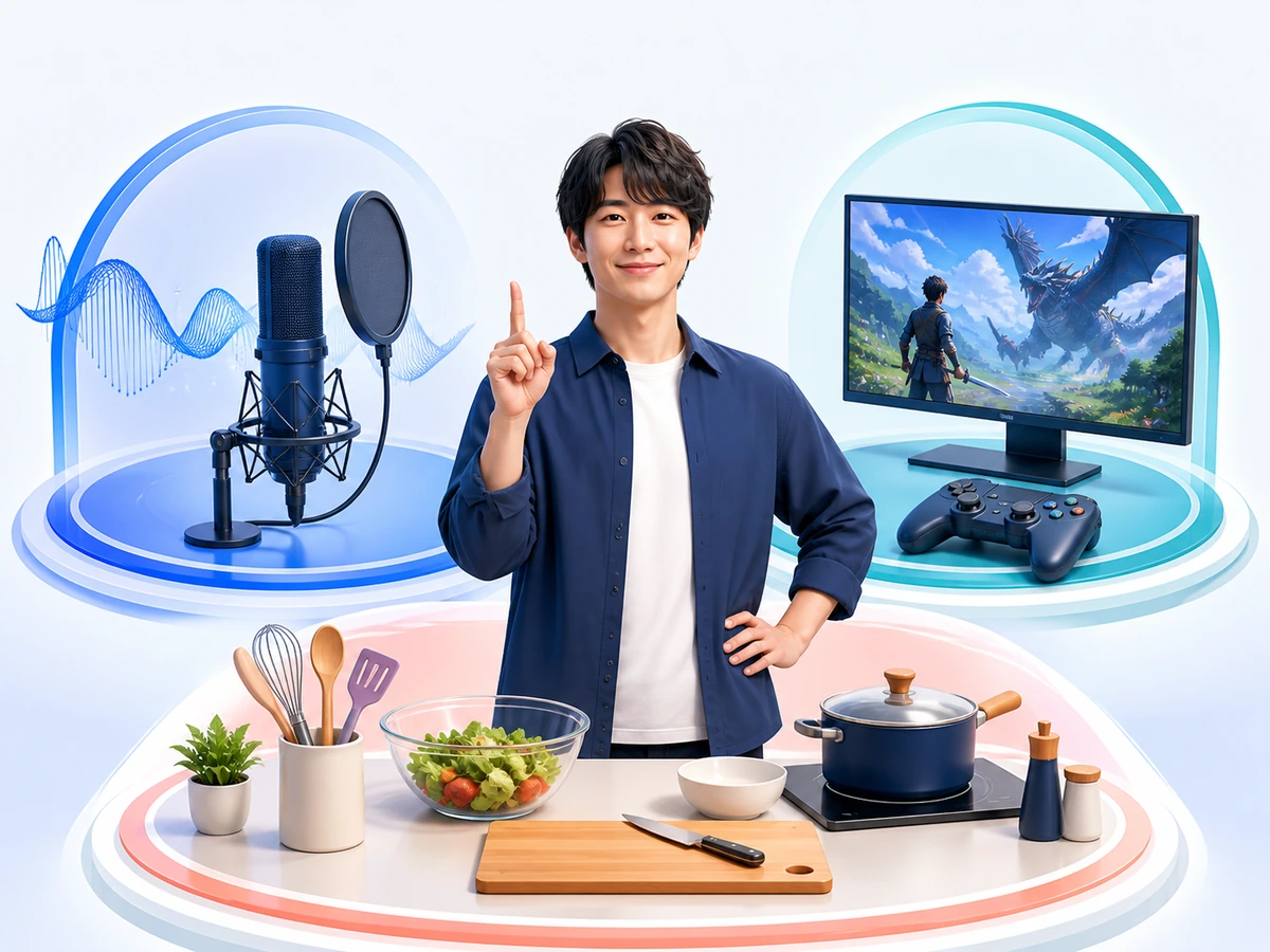歌とゲームと料理の中から一つの得意なことを選んで配信する人
