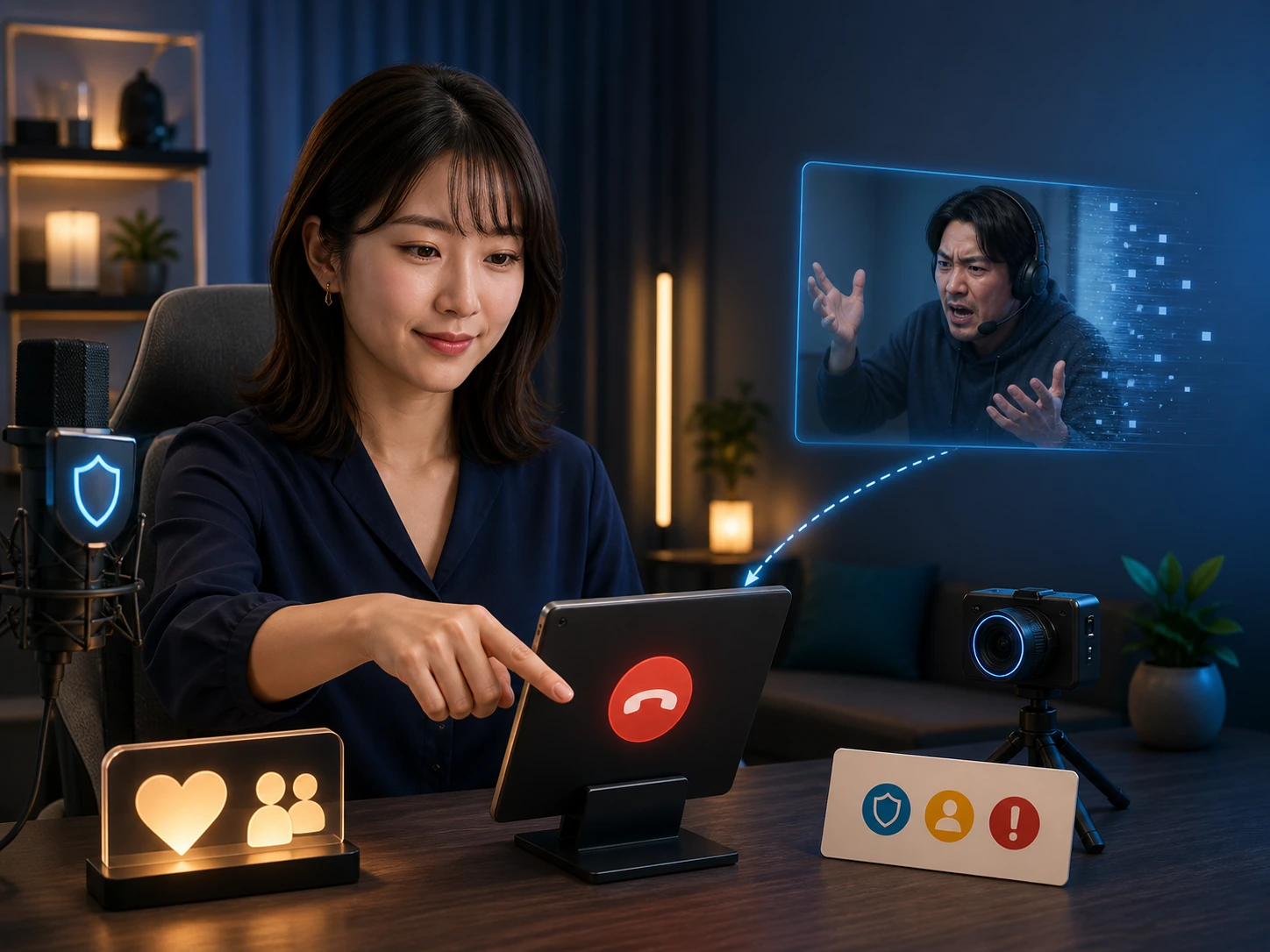 問題のあるゲストとの接続を終了し、安全なソロ配信へ戻るホスト