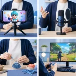 アバター、音声、手元、ゲーム画面から顔出しなし配信の形式を選ぶ様子