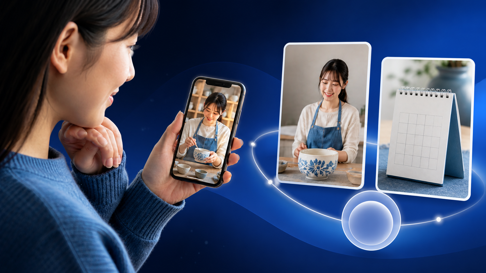 配信内容とプロフィールと次回予定を確認してフォローを選ぶ視聴者