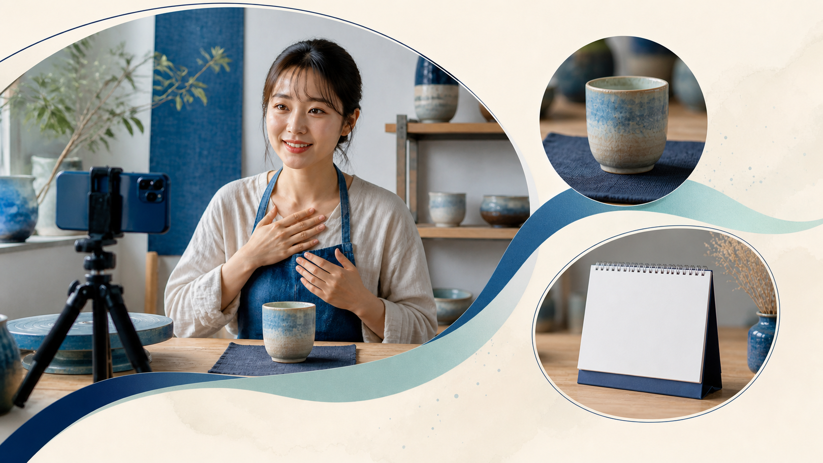 配信内容、プロフィール、次回案内をつないでフォローへ進む図