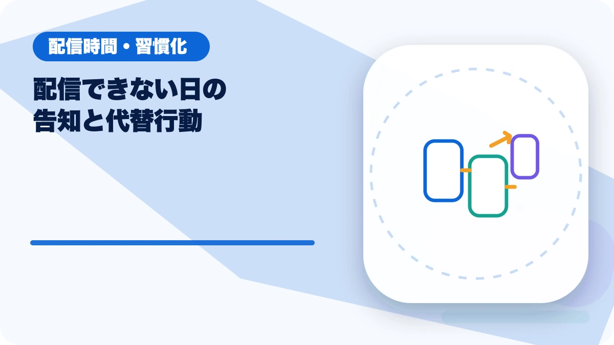 配信を休む連絡と次回の予定を整える場面