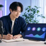 配信後にコメントとフォローの流れを確認し、改善点をメモする配信者