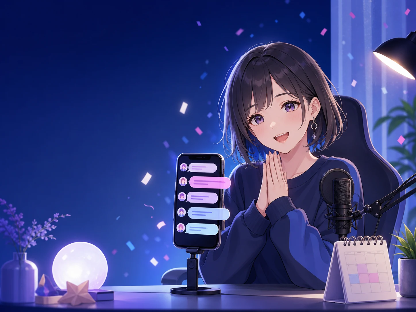 イベント終了後に視聴者へ感謝を伝え次回配信を予定する配信者