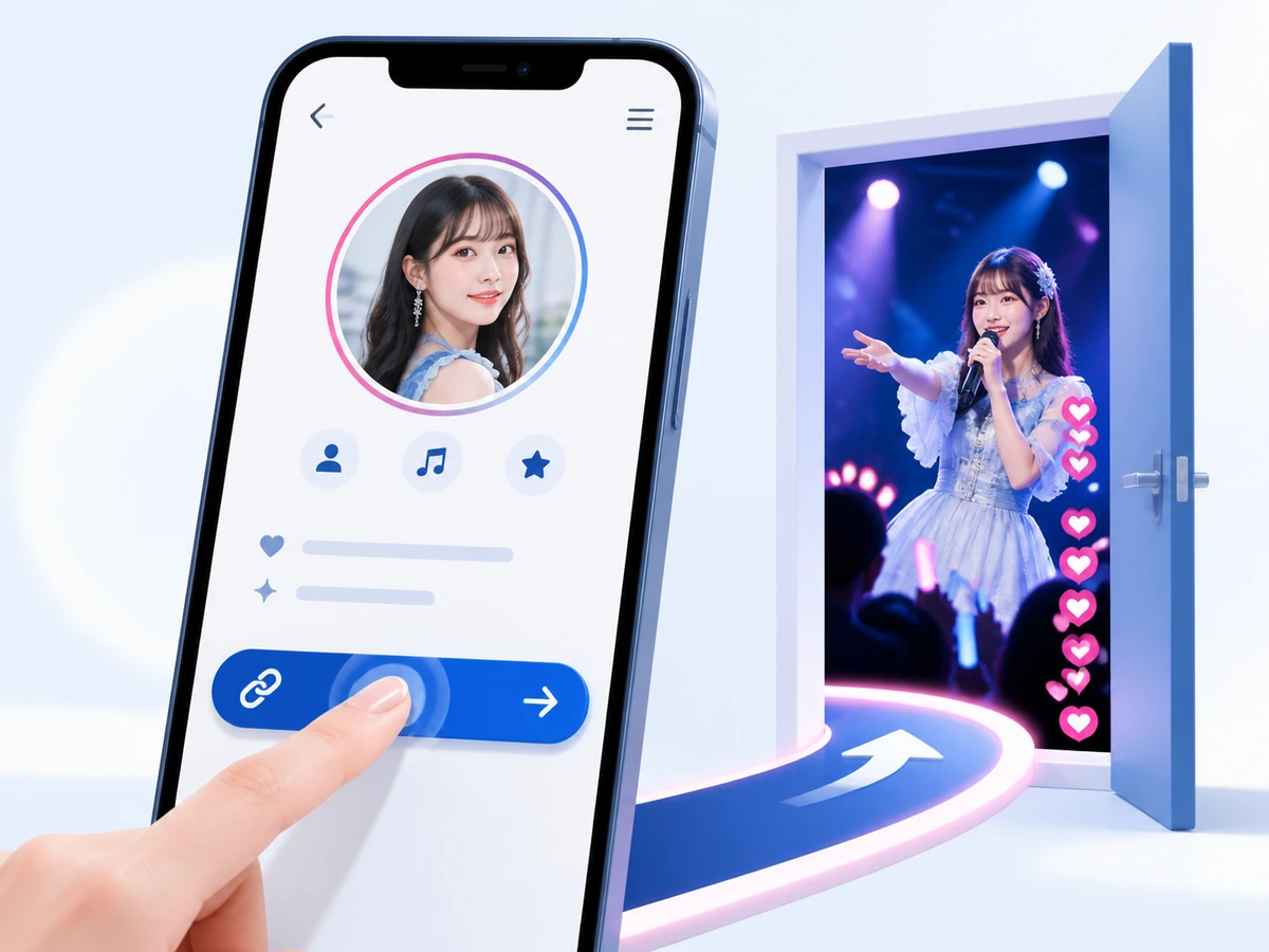 Instagramの投稿からプロフィールを経由してライブ配信へ進む三段階