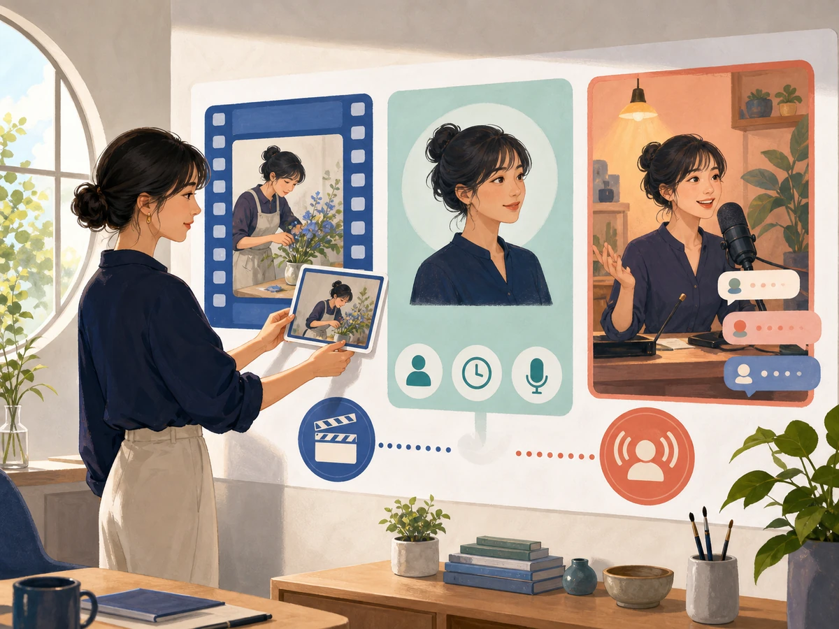 短い動画とプロフィールとライブ配信の内容をそろえる配信者