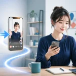SNSプロフィールからライブ配信までの道順を二つの端末で確認する配信者