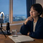配信を終えた机で今後の続け方を落ち着いて考えるライバー