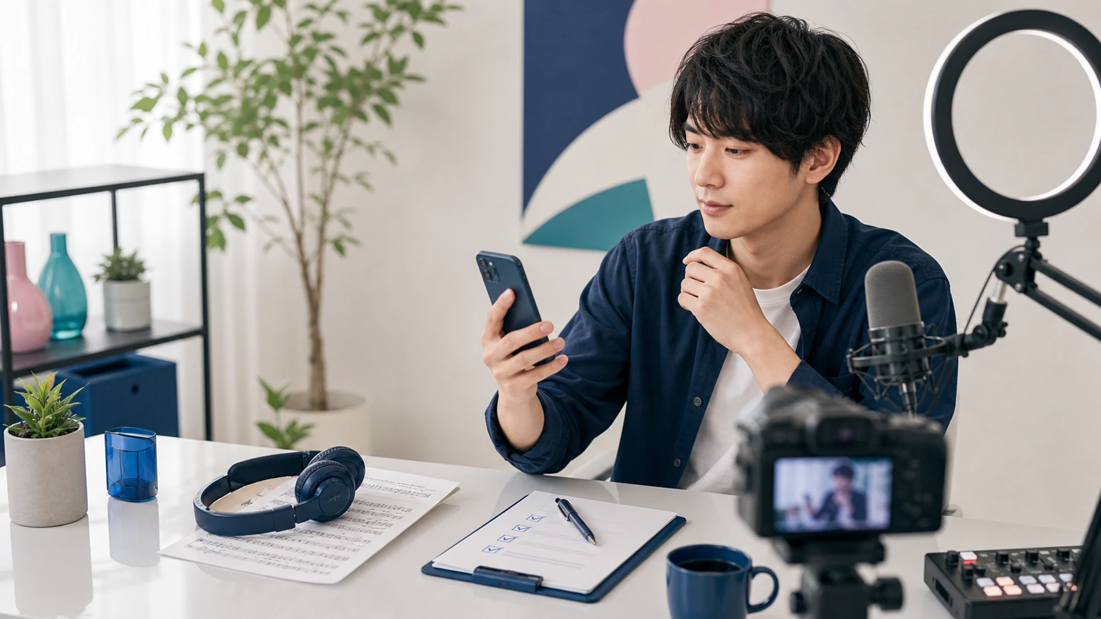 配信前にスマートフォンと配信環境を確認する配信者