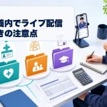 学生が税の扶養、健康保険、家族手当、修学支援を分けて確認するアイキャッチ