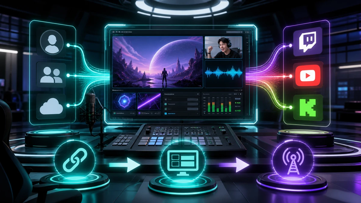 Streamlabs（ストリームラボ）の特徴と始め方を場面で説明する画像